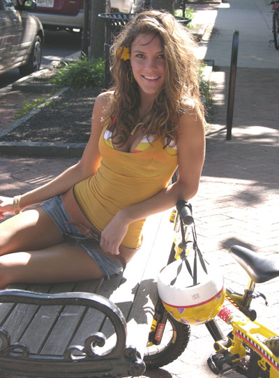 Photo of Julie Dubela and her bike