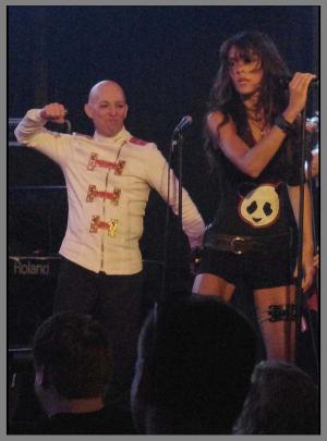 Photo of Julie Dubela performing with the Ultrasonic Rock Orchestra