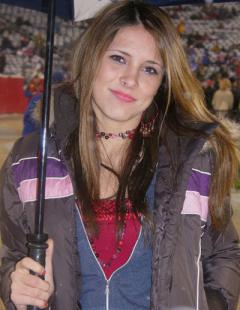 Photo of Julie Dubela at Patriots/Giants football game