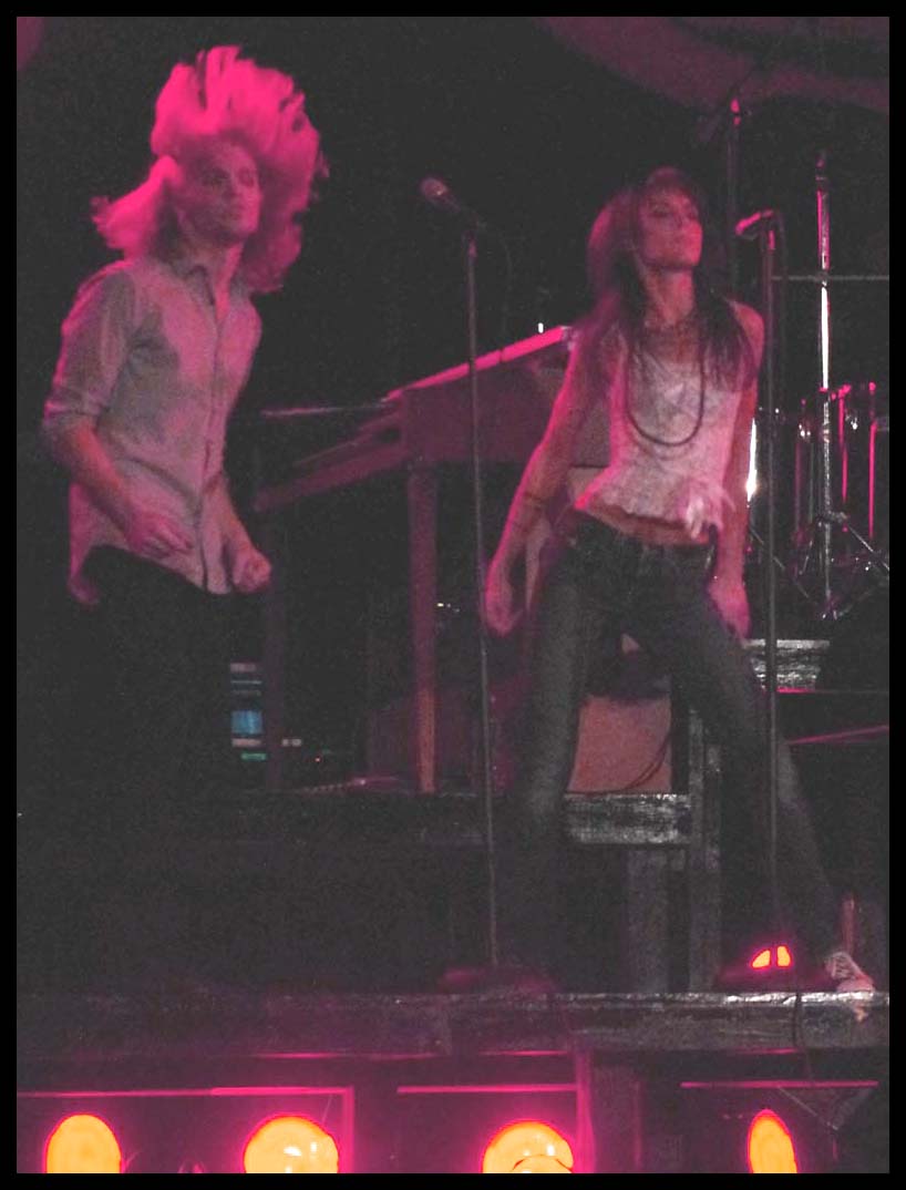 Photo of Julie Dubela performing with the Ultrasonic Rock Orchestra